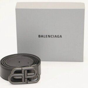 Balenciaga BB Reversible Belt - Black/Grey